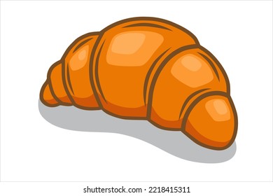 Croissant vector illustration. Delicious, crispy. Fresh French pastries.