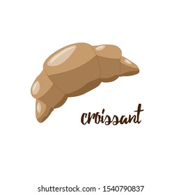 Croissant vector illustration. Croissant flat vector. Vector of croissant.