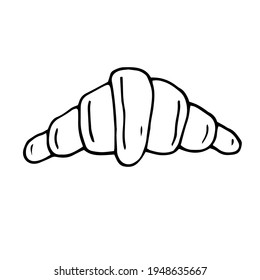 Croissant, ilustración vectorial, dibujo a mano, esbozo