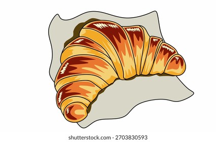 Ilustración vectorial de croissant para las necesidades de iconos