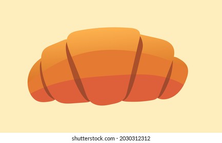 Croissant. Vektorgrafik einzeln auf hellem Hintergrund.