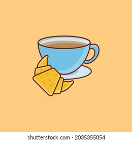 croissant Vector illustration on a transparent background. Premium quality symbols. Vector Line Flat color  icon for concept and graphic design.