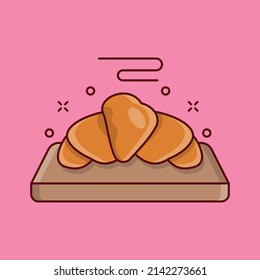 croissant Vector illustration on a transparent background.Premium quality symmbols. vector line flat     icon for concept and graphic design.