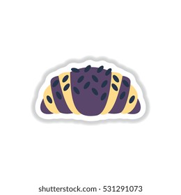 croissant Vector illustration in paper sticker style delicious Croissant