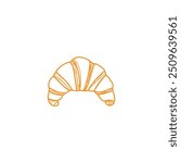 Croissant Vector Image, Baked Croissant Picture Vector, Pastry Croissant Image, Bread Logo Croissant.