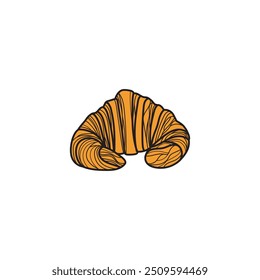 Croissant Vector Image isolated, Croissant Illustration Image, Croissant Pastries Vector, Dessert Pastries Vector.