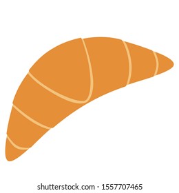 Croissant vector isolated flat color image. Vector stock icon of croissant on white background. the image of food