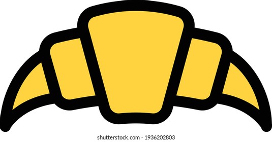 icono de color de línea de vector croissant
