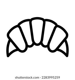Diseño de iconos de la línea del vector croissant