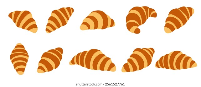 croissant vector logo isolated on white background.