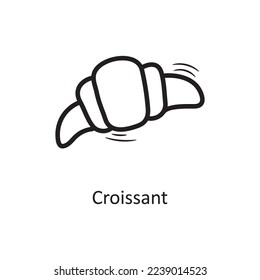 Croissant vector outline Icon Design illustration. Food and Drinks Symbol on White background EPS 10 File