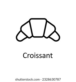 Croissant Vector outline Icon Design illustration. Food and drinks Symbol on White background EPS 10 File