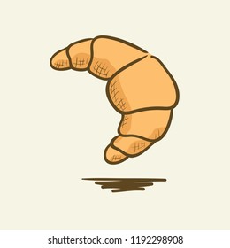Croissant vector sketch icon isolated on background