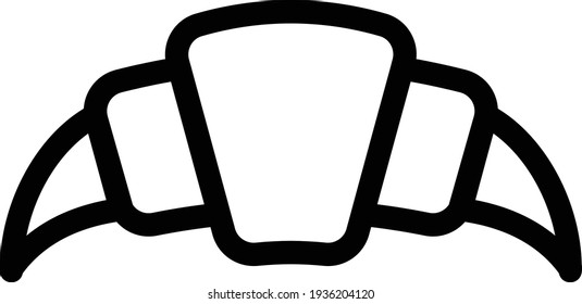 croissant vector thin line icon