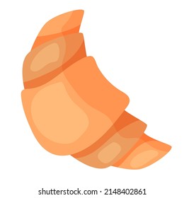 Croissant. View from above. Vector icon in cartoon style. isolated object