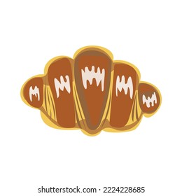 A croissant with a white background