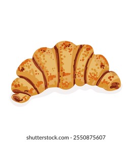 Croissant no fundo branco desenhado à mão ilustração vetorial.