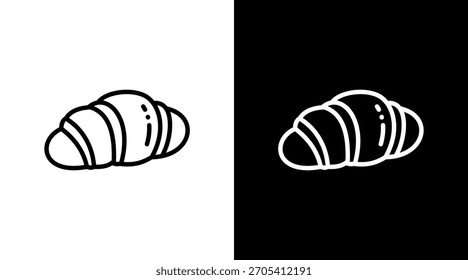 Diseño de conjunto de iconos de croissant blanco