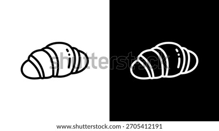 Croissant White Icon Set Design
