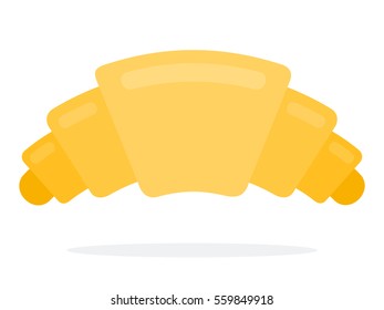 Croissant without filling vector flat material design object. Isolated illustration on white background.