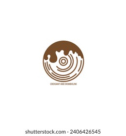 croissant x bomboloni cake bakery shop logo