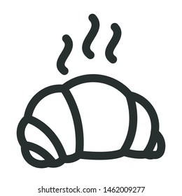 croissants, bakery - minimal line web icon. simple vector illustration. concept for infographic, website or app.