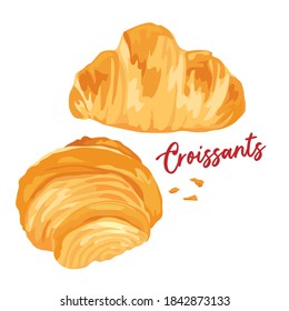 
croissants butter french vector, croissants art design