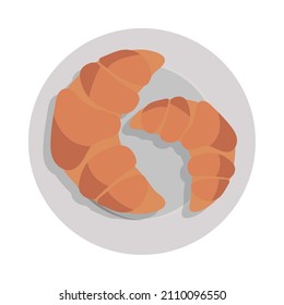 croissants in a dish flat icon