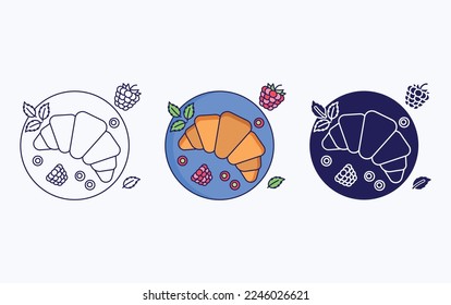 Croissants dish illustration vector icon
