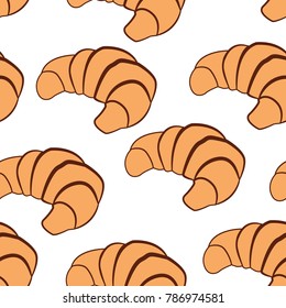 Croissants Flat Design Pattern Isolated On Stock Vector (royalty Free 