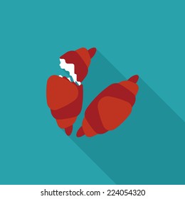 croissants flat icon with long shadow,eps10