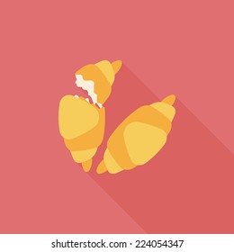 croissants flat icon with long shadow,eps10