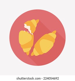 croissants flat icon with long shadow,eps10