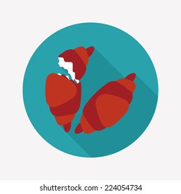 croissants flat icon with long shadow,eps10