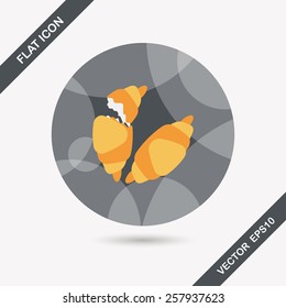 croissants flat icon with long shadow,eps10