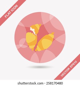 croissants flat icon with long shadow,eps10