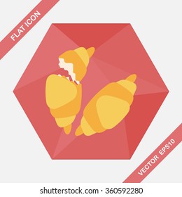 croissants flat icon with long shadow,eps10