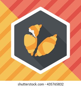 croissants flat icon with long shadow,eps10