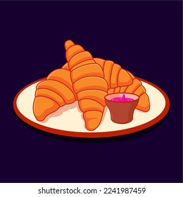 croissants, frensh food menu, suitable for social media elements