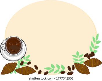 Croissants and hot coffee French Bakery, French Food, Vector, Bread Foods, Text Frames
