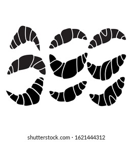 Croissants icon vector in set on white background