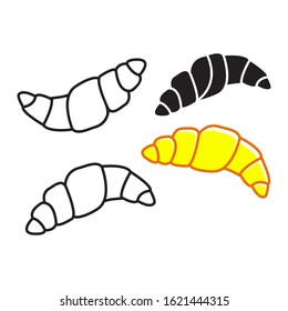 Croissants icon vector in set on white background