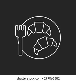 Croissants line icon