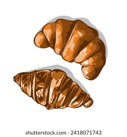 croissants on a white background