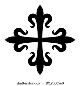 Croix Fleurdelisée (Cross of Lilies), Medieval heraldic cross.