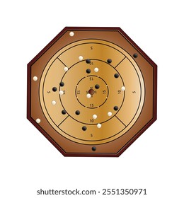 Crokinole Board Game illustration vector based drawing