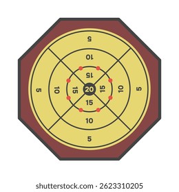 Crokinole game board. Canadian chess. Vector illustration