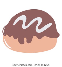 cromboloni, burger, donut isolated on white background. stock food. Set of cakes. Vector for postcards and stickers
