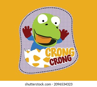 crong character of pororo for applique and t shirt, toy sticker and poster