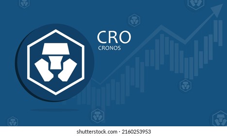 Cronos CRO. Chart Background Concept Cryptocurrency.